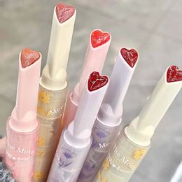 Lipstick Jelly Lip Glaze Flower Mirror Water Heartshaped Gloss Moisturising Pen Waterproof Nonstick Cup Korean 231207