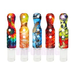 Latest Colourful Silicone Dugout Pipe Dry Herb Tobacco Philtre Handpipes Cigarette Holder Portable Smoking Catcher Taster Bat One Hitter Hand Mini Glass Tube DHL