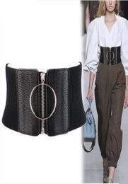 Belts Corset Belt Plus Size Ceinture Femme Elastic For Women Wide Cummerbunds Black Pu Leather Stretch Waist Shaper 2021 Cintos4096226
