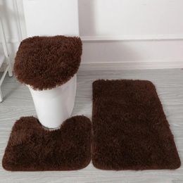 Toilet Seat Covers 3PCS Flannel Anti Slip Shower Carpets Sets Bathroom Bath Mat Set Rugs Home Lid Cover Room Rug Floor Mats