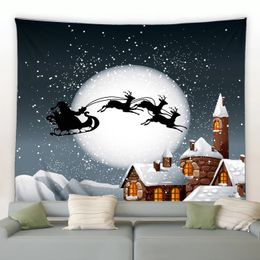 Tapestries Merry Christmas Theme Tapestry Fashion Xmas Santa Claus Festive Bell Funny Holiday Wall Hanging Tapestry For Bedroom Room 231207
