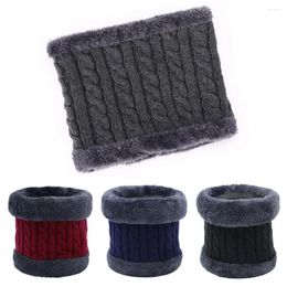 Scarves Winter Plush Knitted Ring Scarf Men Women Warm Thick Elastic Knit Mufflers Neck Warmer Pullover Snood Neckerchief