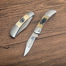 G2051 Pocket Folding Knife D2 Satin Blade Steel/Deer Horn Handle Outdoor Camping Hiking EDC Folding Knives