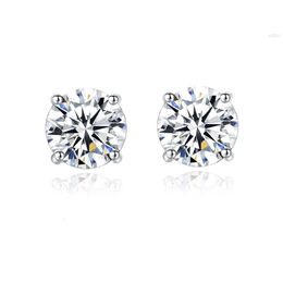 Wholesale Fashion Jewelry 925 Sterling Silver Round Brilliant Cut Earring 1ct 2ct Moissanite Stud Earrings for Women