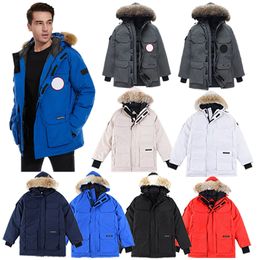 Designer Clothes Top Quality Canada G08 Expedition Parka Mens Coat Wolf Real Fur Womens Down Jackets Ladys Coats Winter Body Warm Highend Parkas with Badge Xs-xxl