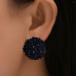 Stud Earrings Bohemian National Wind Exquisite Turkish Temperament Black Beads Exaggerated Round Rice String Female