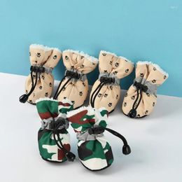 Dog Apparel 4pcs/set Shoes For Small Large Dogs Pet Chihuahua Anti-slip Boots Dachshund Soft Warm Socks Winter Outdoor Puppy Supplies