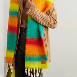 Love Rainbow striped scarf Designer Luxury Cashmere Scarf Designers Women Neckerchief Versatile Style Shawl Wrap Artistical Color Leisure Scarves gift