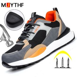 Safety Shoes Fashion Security Sport Shoes Anti-smash Anti-puncture Work Shoes Breathable Safety Shoes Men Steel Toe Protective Shoes 2024 231207