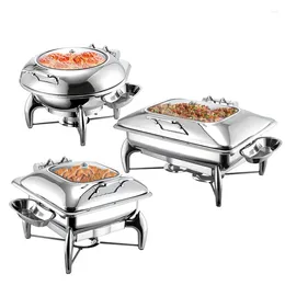 Dinnerware Sets 304 El Supplies Round Hydraulic Luxury Chafing Dishes Buffet Stove Gold Warmer 9l Cheffing Dish For Catering