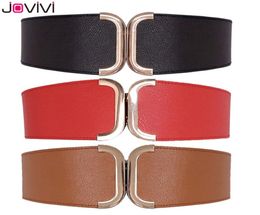 Jovivi New Whole Fashion Lady Vintage Skinny Wide Elastic Cinch Women Waistband Waist Belt Decor Black Red Brown Colour C0336645375270572