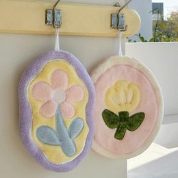 Towel Tulip Printed Hand INS Style Cleaning Cloth Absorbent Soft Hanging Towels Kitchen Creative Kids Bathing