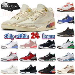 Hot With box Basketball shoes 3s Jumpman 3 Men Outdoor Sneakers J Balvin Craft Ivory UNC Wizards Palomino Mars Stone Court Purple Balck Cat Womens j3 Sneaker With box