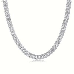 Moissanite Necklace Pendant 925 Silver Cuban Chaincuban Clavicle Chain for Men and Women.engagemehiphoprock