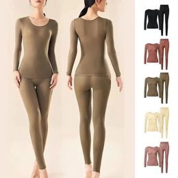 Women's Thermal Underwear Set Women's Winter Clothes Seamless Thick Warm Lingerie Women Thermal Leggings Clothing Set 231206