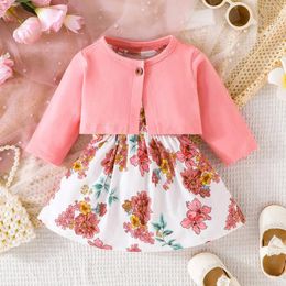 Clothing Sets Spring&Autumn Baby Style Long Sleeve Top Vest Flower Skirt Two-piece Set Girl Outfit Dresses Baby's