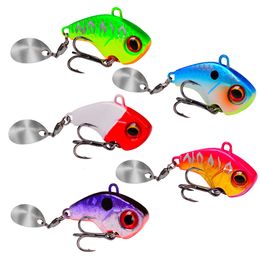 New Baits Lures 1PCS Rotating Metal Vib Fishing Micro Spinnerbait Bass Trout Spinner Vibe 5G/10G Sinking Spinner Bait Tail Blade Spin Sea Lure