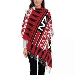 Scarves Womens Tassel Scarf Transparent Mass Effect Christmas Design Large Super Soft Shawl Wrap N7 Gifts Pashmina