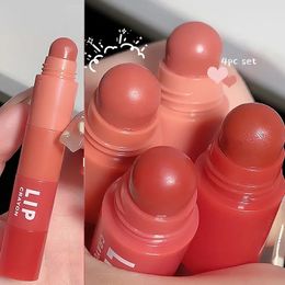 Lipstick 4pcset Korean Girl Group Crayon Long Lasting Matte Lip Makeup Tint Easy To Colour Sexy Waterproof Lipgross 231207