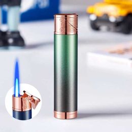 Metal Cigar Lighter Windproof No Gas Butane Blue Flame Single Torch Jet Smoke Accesoires Tobacco Tool for Cigars