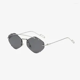 Sunglasses Fashion Rimless Women For Men Vintage Designer Sun Glasses Square Red Shades UV400 Eyewear