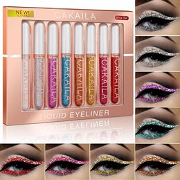 Eye Shadow/Liner Combination CAKAILA 8 Colors/Set Matte Glitter Color Eyeliner Kit Makeup Waterproof Long Lasting Quick Dry Colorful Eye Liner Pen Make Up 231207