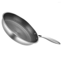 Pans Stainless Steel Wok Non Stick Frying Egg Kitchen Cookware Honeycomb Skillet Household Nonstick Drop Delivery Home Garden Dining Otipv
