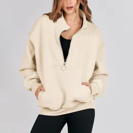 Women's Hoodies Casual Loose Half-zip Sports Sweatshirt For Women 2023 Spring And Autumn Fashion Long-sleeved Pullover Top