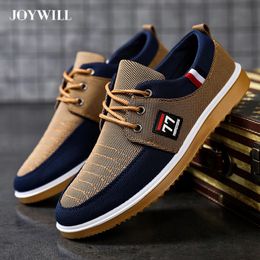 Dress Shoes JOYWILL Men's Canvas Mesh Breathable Casual Sneakers Lightweight Vulcanised Classic Fashion Lace Up 231207