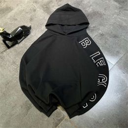 Paris Correct Edition B Family 23SS Autumn/Winter Classic Big Letter Embroidery OS Loose Men's and Women's Hooded Sweater