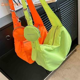 Evening Bags Colour Nylon Messenger Buckle Chain Designer Handbag For Women Fashion Shoulder Crossbody Large Hobo Satchel Bag Purse 231206