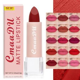 Lipstick 15Color Lip Makeup Sexy Woman Velvet Matte Lipgross Tint for Lips Long Lasting Waterproof Nonstick Cup Cosmetics 231207