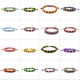 Charm Bracelets 17 Styles Trendy National Flag Braided Bracelet Colourful Woven Rope Thread Adjustable Fashion Bangles Country State Jewellery