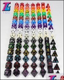 Gambing Leisure Sports Games Outdoors 7 DD Die Acrylic Polyhedral Dice Set 15 Colours Rpg Dnd Board Game Drop Delivery 2021 Gh495764076668