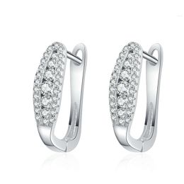 Fashion Jewlery 925 Sterling Silver u Shaped Vvs Moissanite Diamond Chunky Hoop Earrings for Women