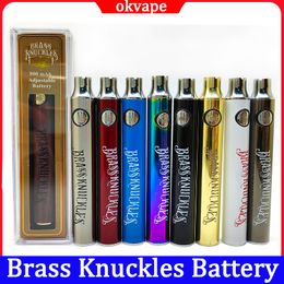 BK Battery Brass Knuckles 900mAh Preheat Adjustable Voltage Vape Batteries For 510 Thread Cartridges Pen