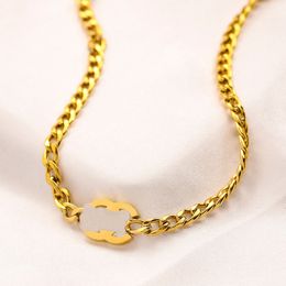 18k Gold plattiert Designer Brief Anhänger Halskette Halskette Luxus Design Dicke Kettenmarke Halsketten für Frauen Schmuck Hochwertige Geschenk