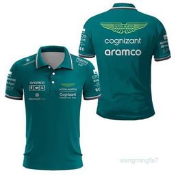 Men's T-shirts Men's Polos Aston Martin 14 Alonso Driver 2023 F1 Team Racing Sports Polo Shirt Fans Green 5cu9