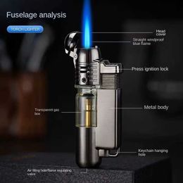 Round Machine Direct Impact Transparent Air Box Inflatable Windproof Butane No Gas Lighter