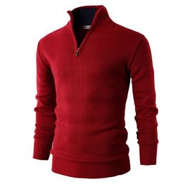 Polo Sweater Mens Casual Slim Fit Pullover Sweaters Long Sleeve Knitted Fabric Zip Up Mock Neck 408