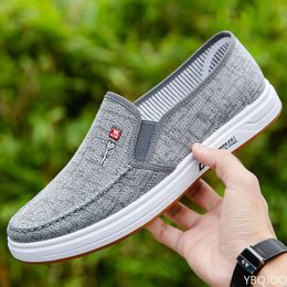 Dress Shoes Men's shoes are breathable and light old Beijing cloth men's low top canvas lazy work 231207