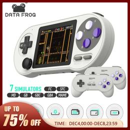 Game Controllers Joysticks DATA FROG SF2000 Portable Handheld Console 3 Inch IPS Retro Consoles Built in 6000 Games Video For Kids 231206