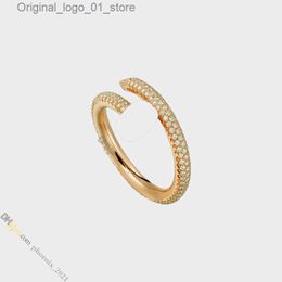 Band Rings Nail Ring Jewellery Designer for Women Diamond-Pave Designer Ring Titanium Steel Gold-Plated Never Fading Non-Allergic Gold Ring Store/21621802 Q231207