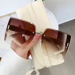 Sunglasses 2023 Frameless Women's Outdoor Leisure Square Sun Glasses Summer Fashion Women Eyewear UV400 Gafas De Sol