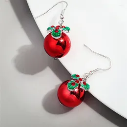 Dangle Earrings FishSheep Christmas Red Ball For Women Acrylic Cute Bulb Green Leaf Drop Year Festival Jewellery Gifts