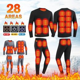 Men s Thermal Underwear 28 Zone Heated Winter Women Men Sports Accessories Electric Jacket Equipment 231206