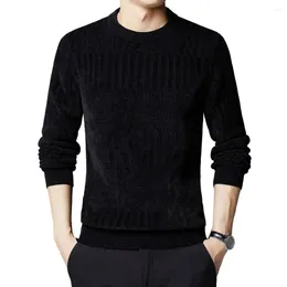 Men's Sweaters Men Knitwear Thick Knitted Round Neck Sweater For Fall/winter Long Sleeve Pullover