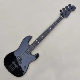 4 Strings Black Electric Bass Guitar with 20 Frets Rosewood Freboard Customizable