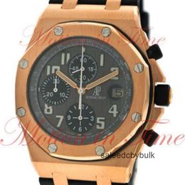 Men's Swiss Luxury Watches Audemar Pigue Movement Wristwatches Royal Oak Offshore Chrono Coal Grey Dial with Rose Gold Border 25940 0SZF