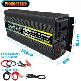 Pure Sine Wave Power Inverter 8000W 4000W LCD Display Solar Inverter 12V 24V 48V to 220V Voltage Transformer Car Charge Converter ZZ